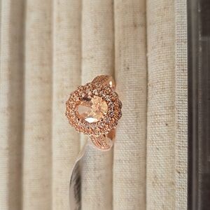 KOHL'S BRAND 14K GOLD OVER STERLING SILVER CUBIC ZIRCONIA RING SIZE 7